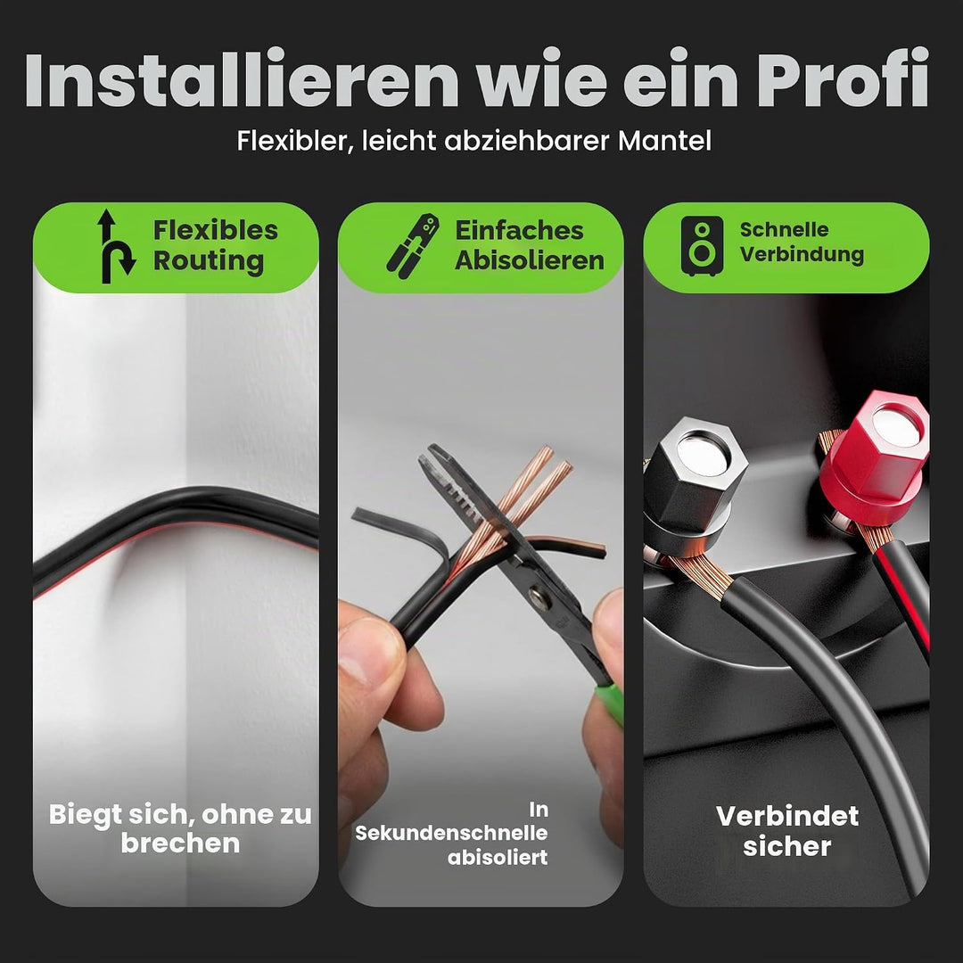 14 AWG Lautsprecherkabel, GearIT Pro Series 14 AWG (50 Fuss / 15,24 Meter) - Ideal geeignet für Heim