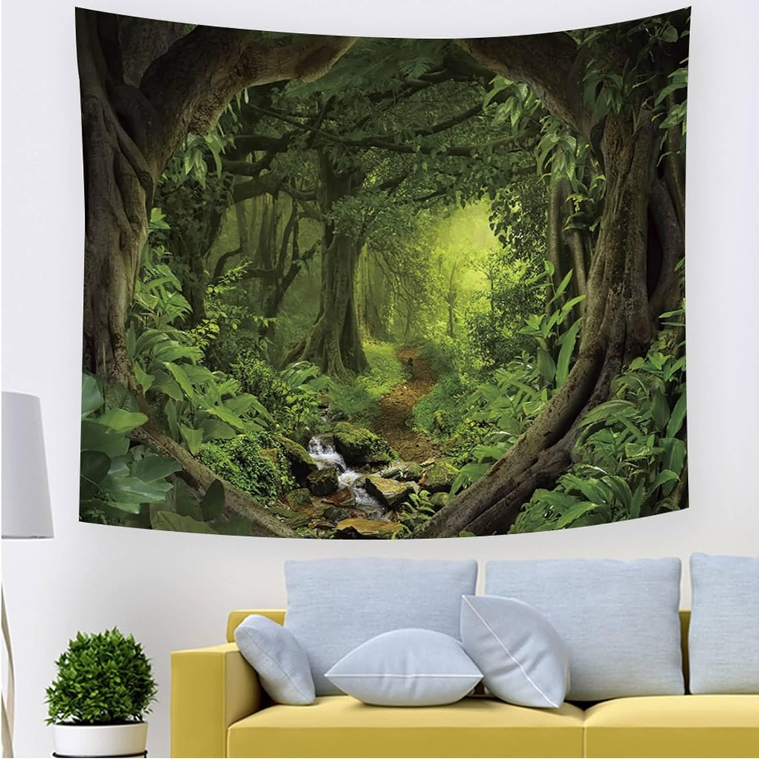 Mesnt Wandteppich Natur Gross, Wandtuch Landschaft Baum Psychedelische Wandbehang Bettwäsche Tapisse