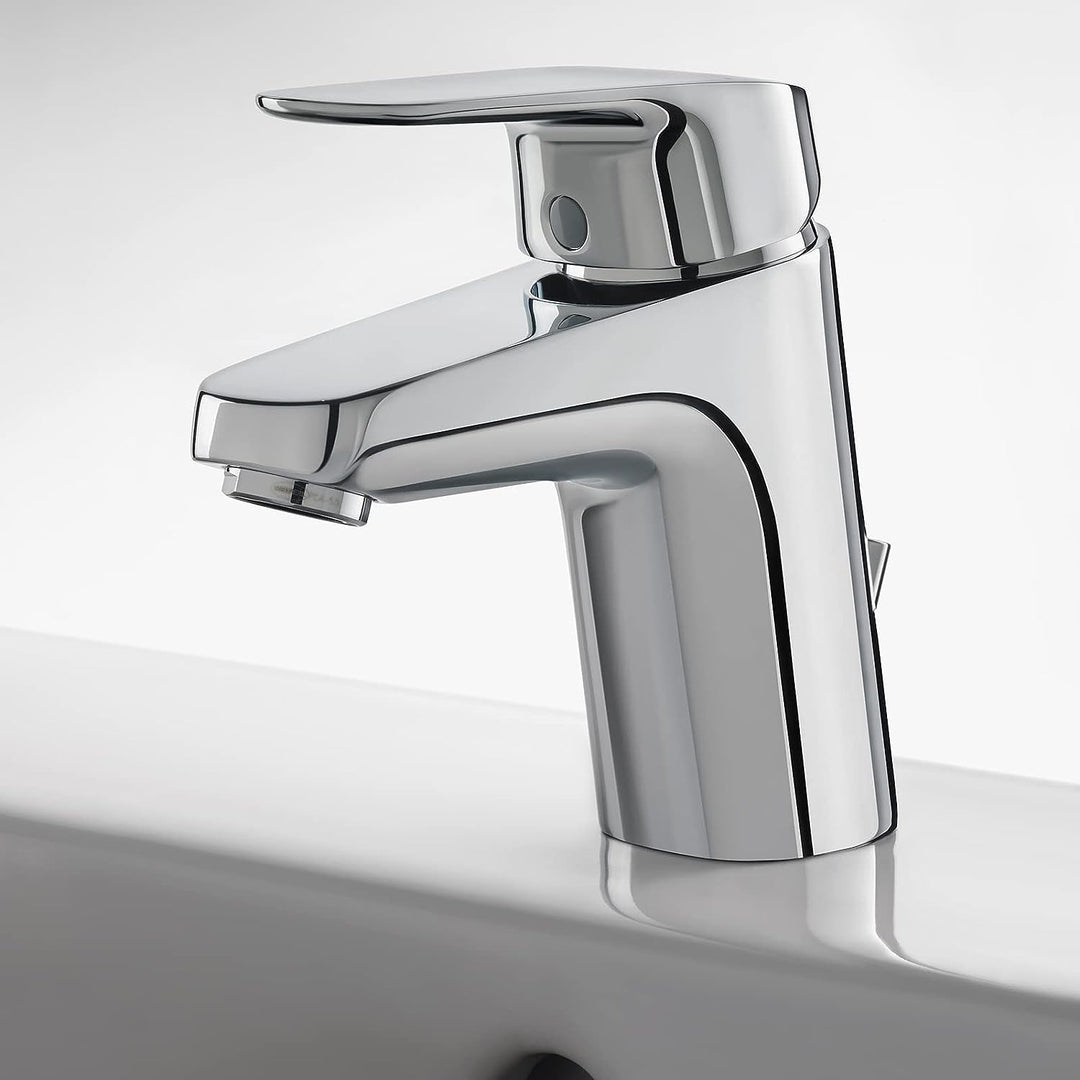 Ideal Standard B1708AA Ceraflex Waschtischarmatur mit Zugknopf-Ablaufgarnitur 5 l/min., mit Metallab