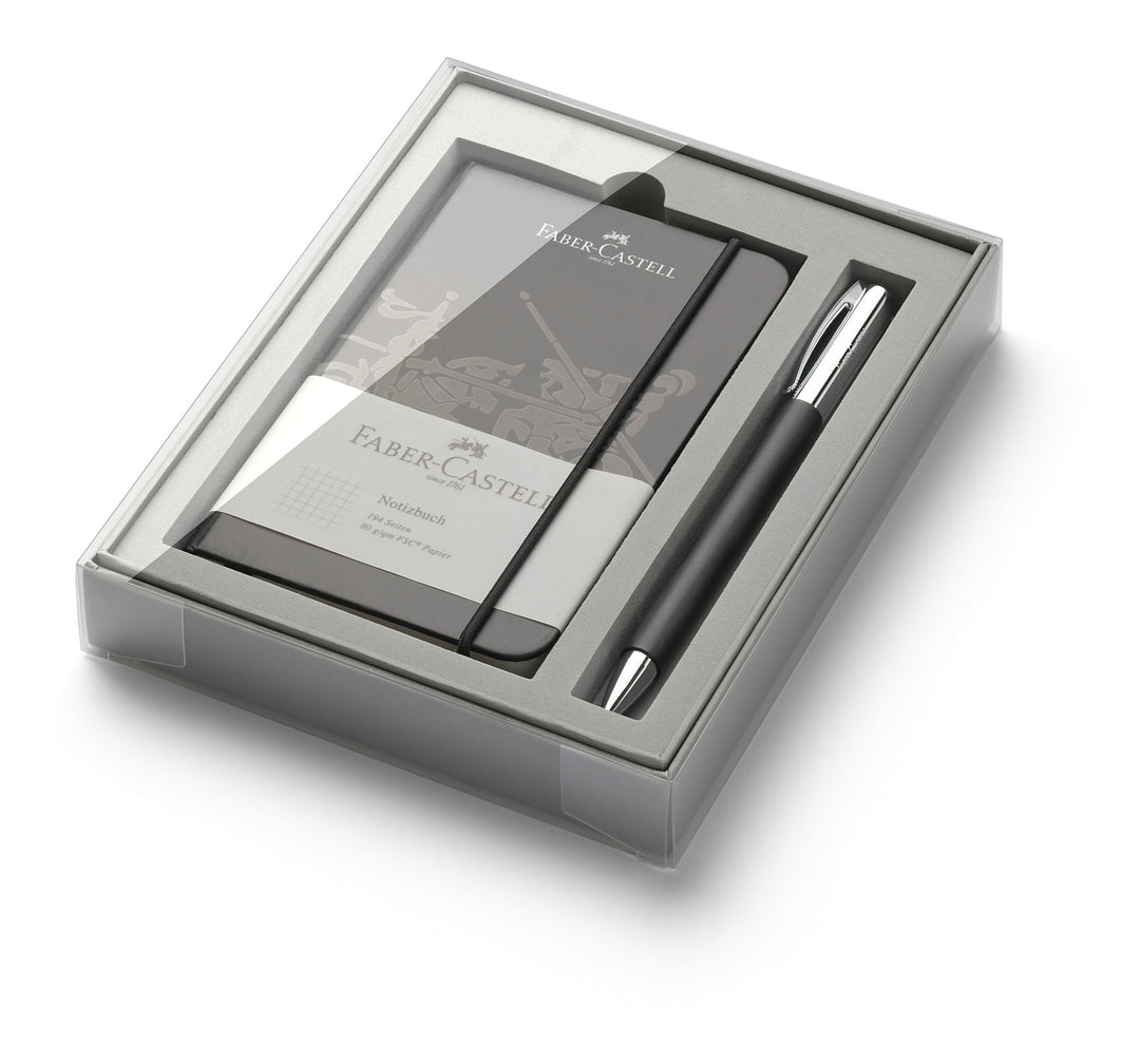 Faber-Castell 149623 - Edelharz Promo-Set Ambition mit Kugelschreiber, schwarz Edelharz schwarz Set