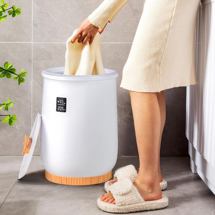 RELAX4LIFE 20L Handtuchwärmer, Handtuchtrockner elektrisch mit LED-Anzeige & 4 Timer-Einstellungen,
