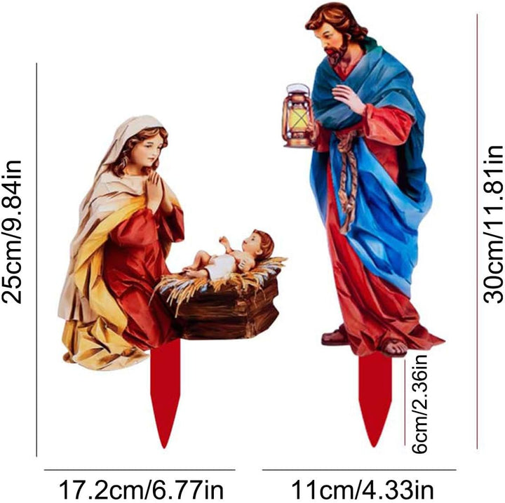 Weihnachtsdekorationen Outdoor Krippe Outdoor Dekoration Acryl Jesus Krippe Weihnachten Hof Display