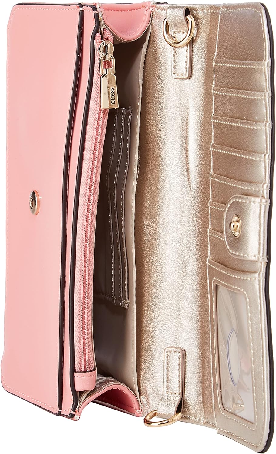 GUESS Damen Noelle Xbody Flap Organizer Bag Rosa, Rosa