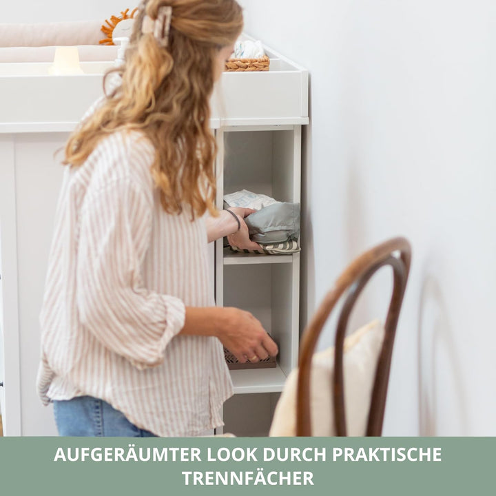 Stauraumregal für IKEA HEMNES Kommode – passgenaues Zwischenregal für Windeln, Babykleidung & Pflege