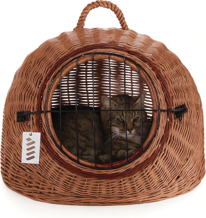 Wiklinowy Świat - Weidenkorb Transportbox, Katzentransportbox, Transporttasche für Katze Hund - Trag