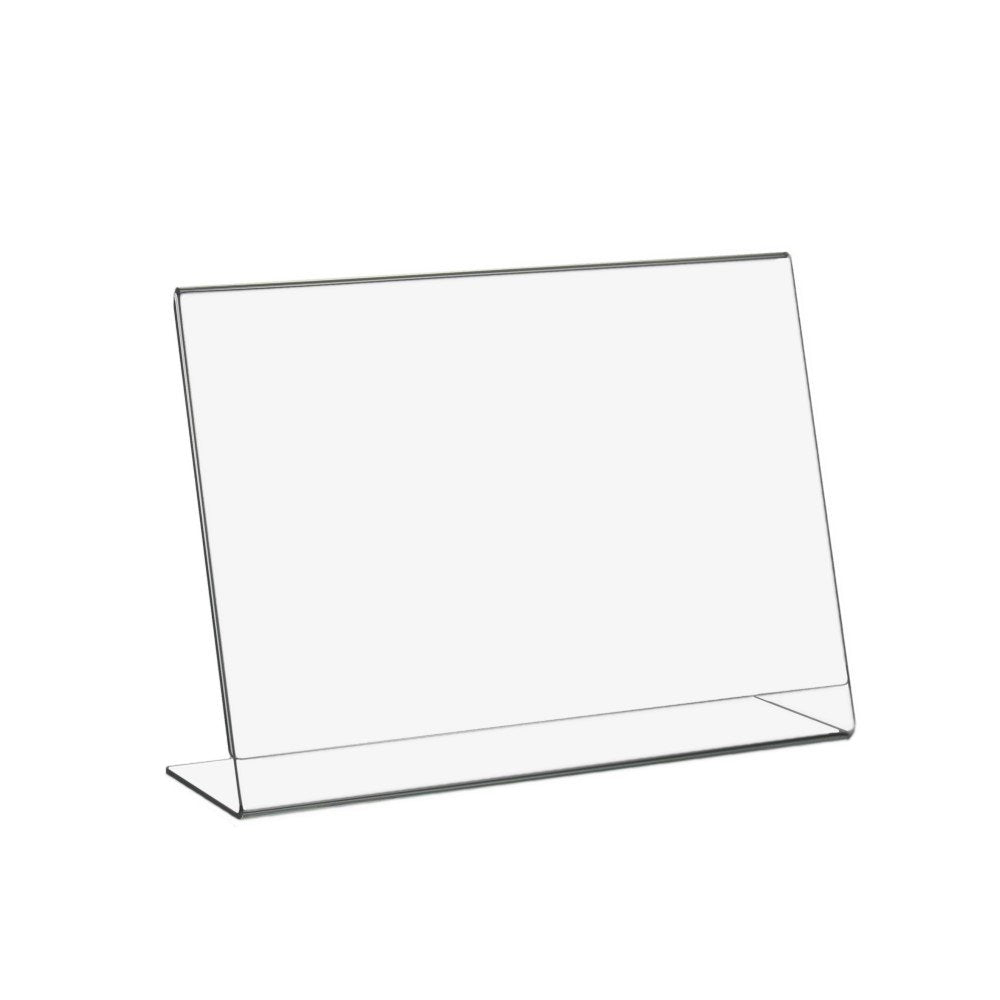 10 Stück DIN A5 (148x210mm) L-Ständer/Werbeaufsteller im Querformat aus Acrylglas -