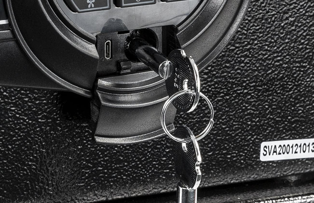Genie Hand | Motorisierter Möbeltresor Kleiner Safe mit Zahlenkombinationscode und B-Schloss Geldtre