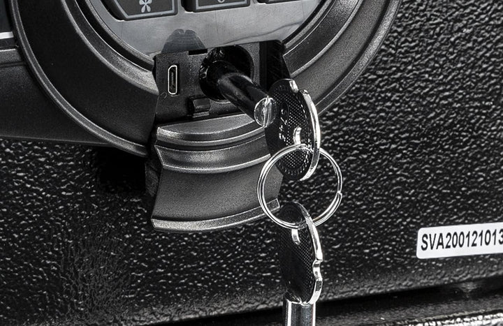 Genie Hand | Motorisierter Möbeltresor Kleiner Safe mit Zahlenkombinationscode und B-Schloss Geldtre