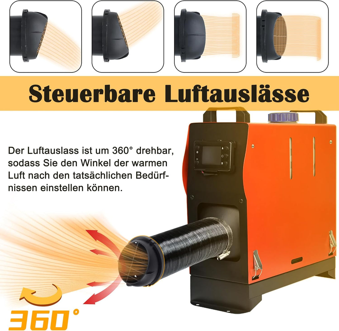 UISEBRT 8KW Standheizung Diesel Lufterhitzer 12V, Air Diesel Heizung Dieselheizung mit Schalldämpfer