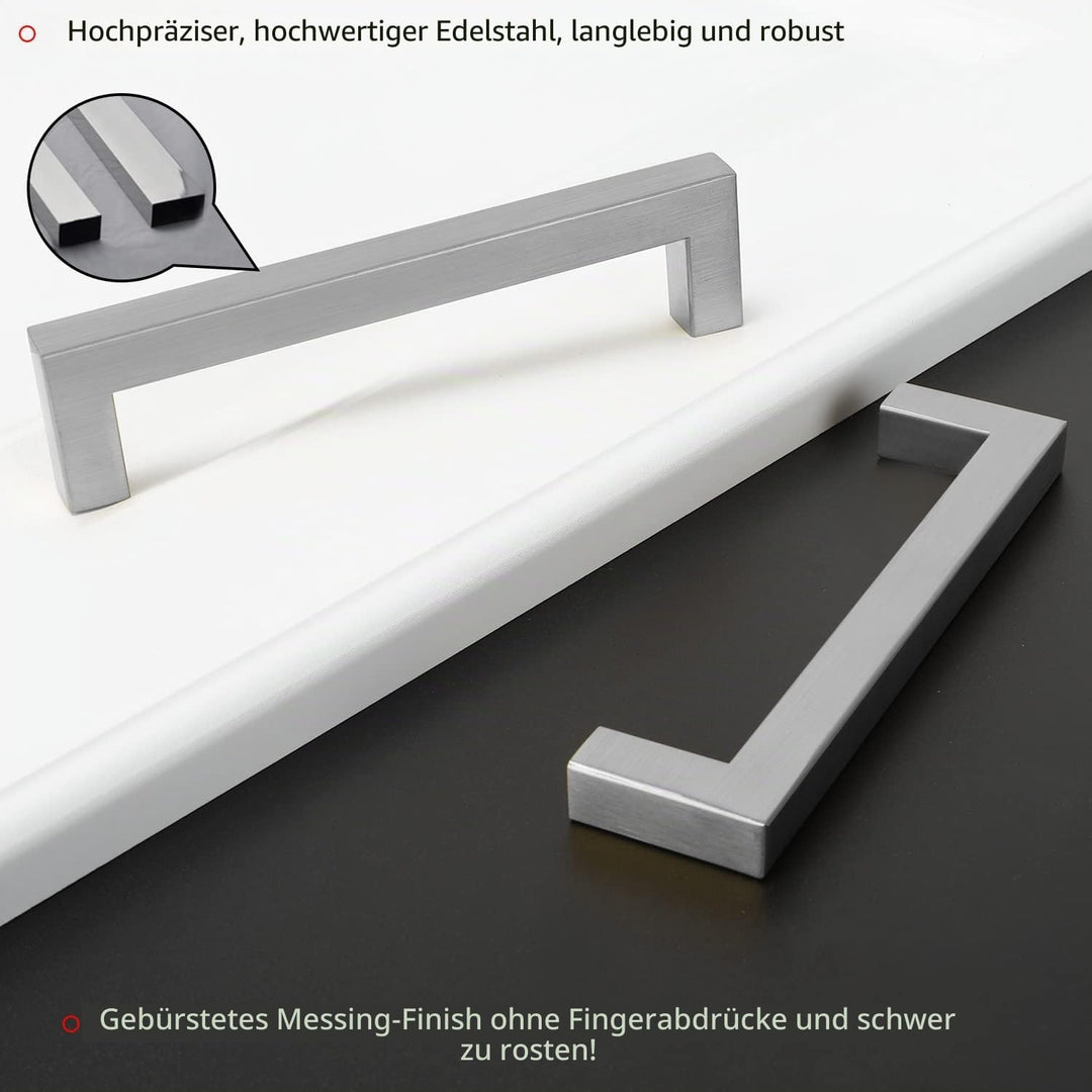 LONTAN 25 Stück Griffe für Küchenschränke Möbelgriffe Edelstahl Schrankgriffe 128mm lochabstand Schu