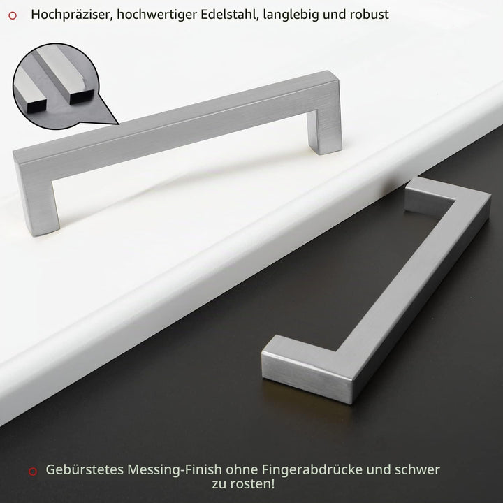LONTAN 25 Stück Griffe für Küchenschränke Möbelgriffe Edelstahl Schrankgriffe 128mm lochabstand Schu