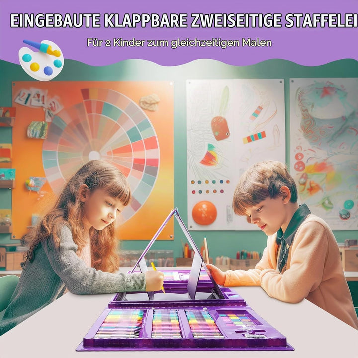 TCJJ Mermaid 208Pcs Meerjungfrau Kunstset für Kinder, Mädchen Zeichenset mit Meerjungfrau Malbuch, Ö