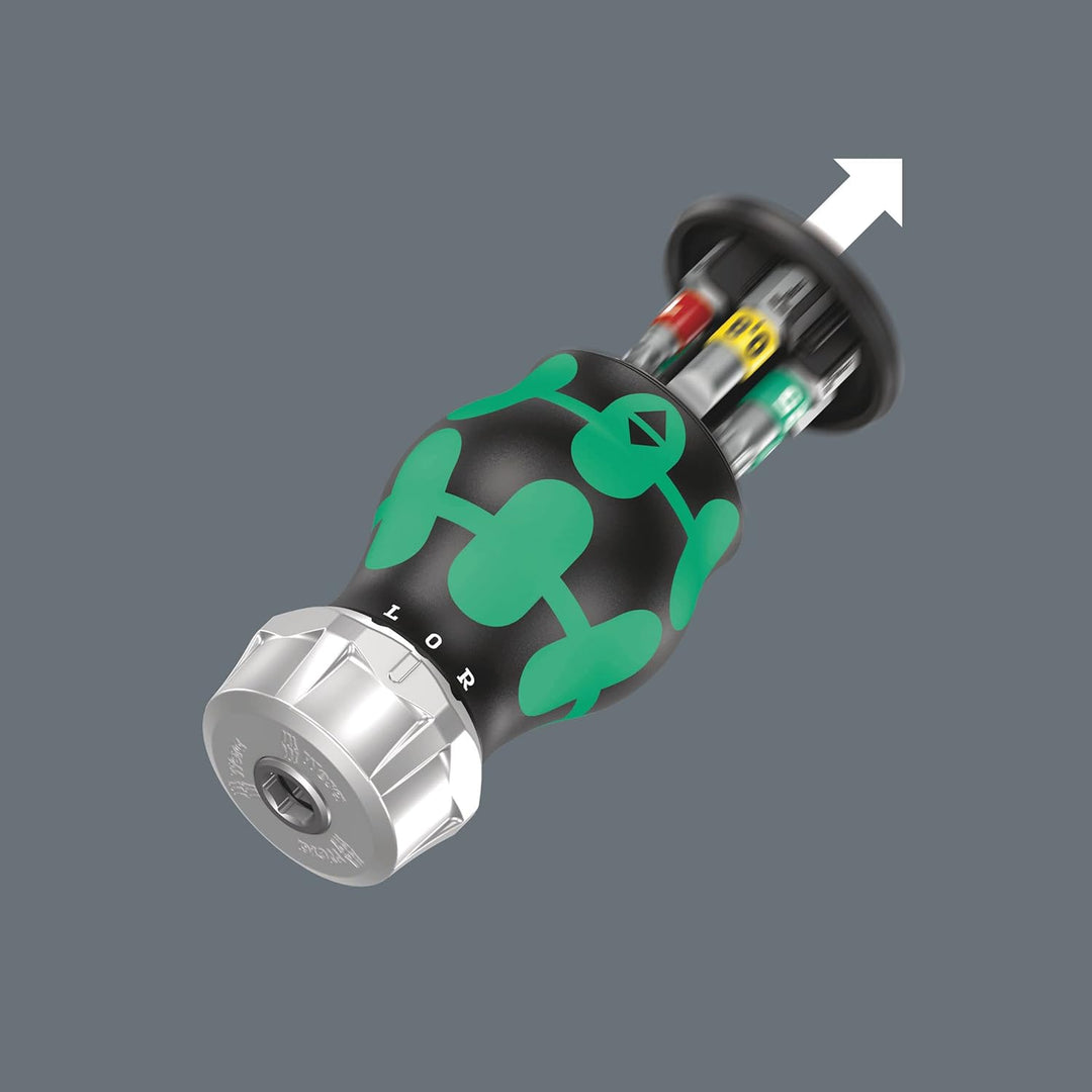 Wera 05008883001 Kraftform Kompakt Stubby Magazin RA 1, Stubby Ratschenschraubendreher mit Bit Magaz