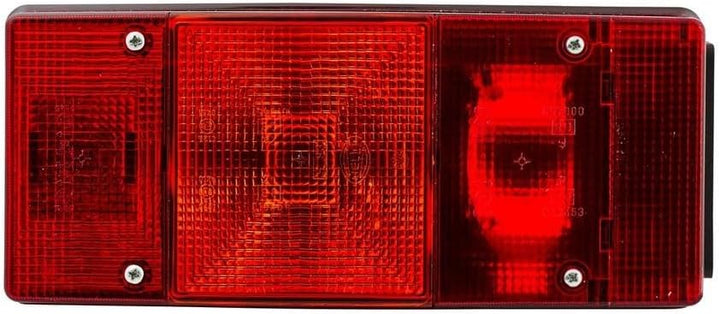 HELLA - Heckleuchte - Glühlampe - 12V - Anbau - Lichtscheibenfarbe: rot - Stecker: Flachstecker - li