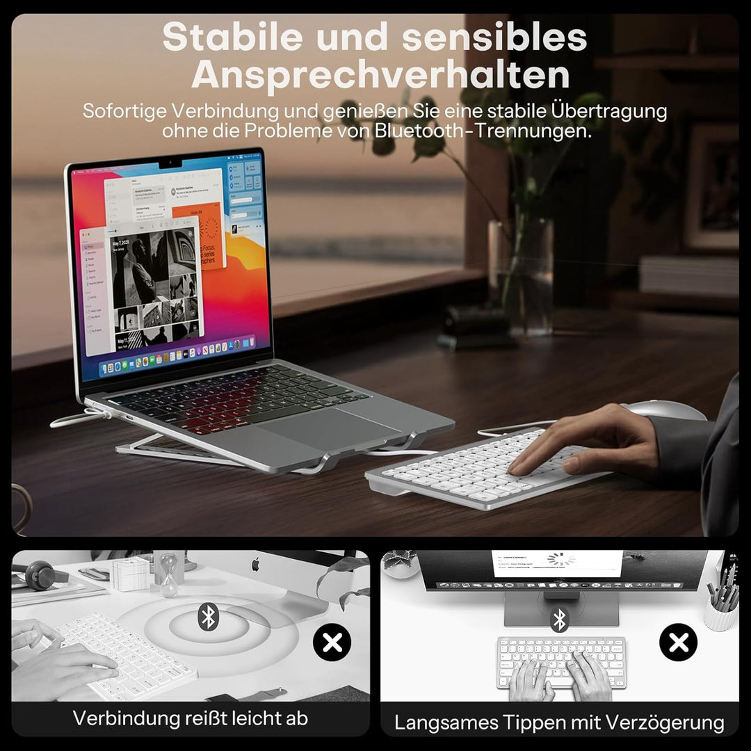 OMOTON Kabel Mac Tastatur Maus Set, USB-/Type-C-Doppelanschluss, geeignet für Apple Mac Pro/Mini, iM