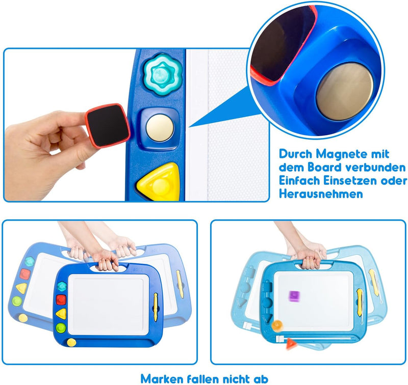 SGILE Grosse Magnetische Maltafel Zaubertafel, 42x32cm Zeichentafel Zaubermaltafel Malbrett mit 4 Fo