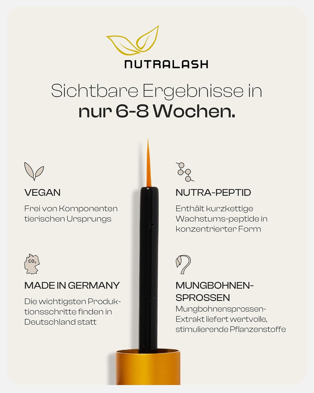 Nuvega Lash – Veganes Wimpernserum & Augenbrauenserum für lange Wimpern in nur 4-6 Wochen I Lash Ser