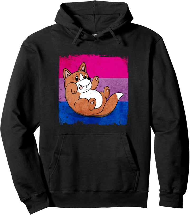Bisexual Bi Pride Flagge Corgi Pullover Hoodie