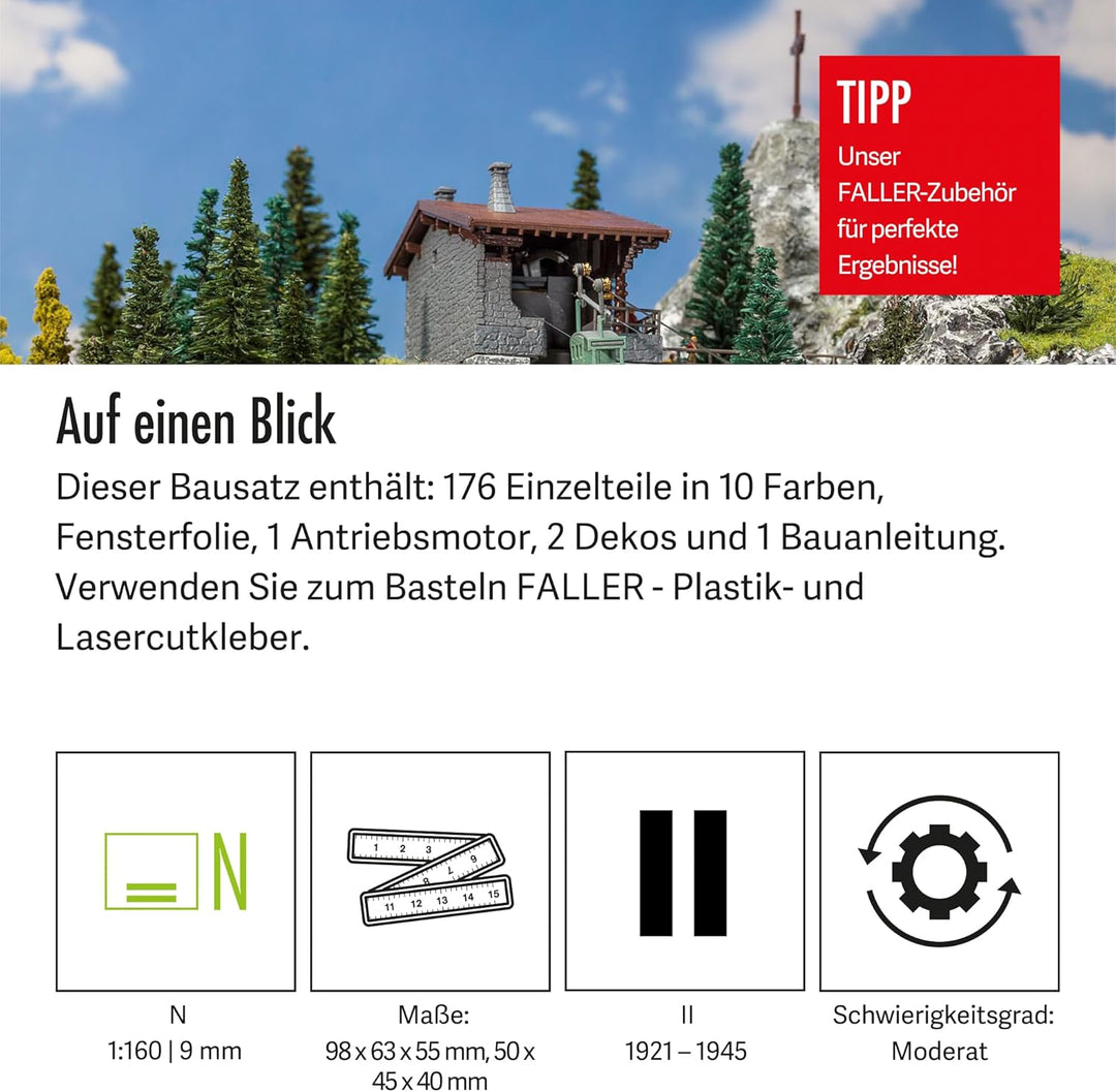 Faller 232372 N Material- und Personenseilbahn Bausatz
