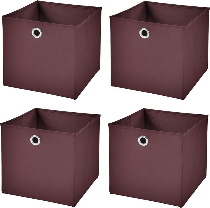 StickandShine 4er Set Braun Faltbox 28 x 28 x 28 cm Aufbewahrungsbox faltbar, Braun