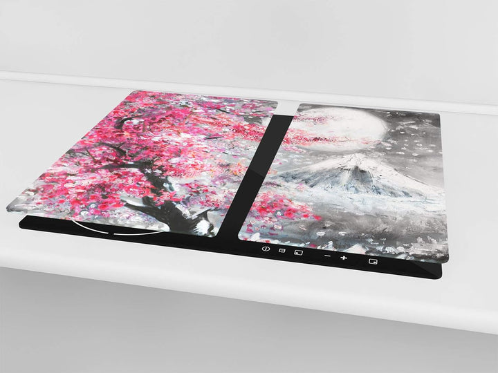 Küchenbrett aus Hartglas und Induktionskochplattenabdeckung – Schneideplatten SINGLE mit 60 x 52 cm