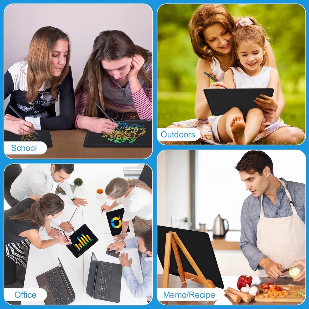 LCD Schreibtafel Kinder 16 Zoll Wiederaufladbar, Maltafel Zaubertafel Bunter Bildschirm Kleinkinder