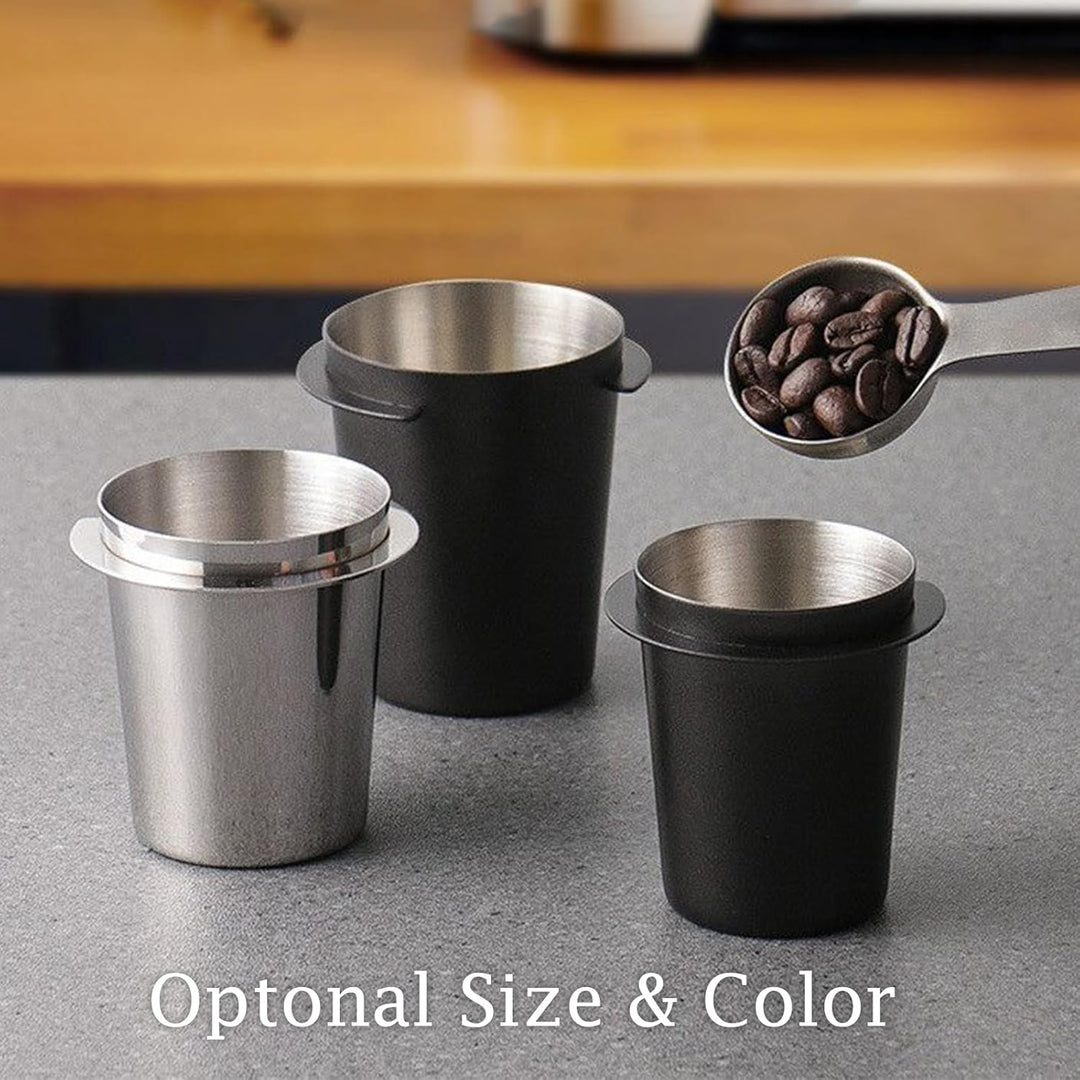 58mm Dosierbecher, Barista Zubehör Coffee Dosing Cup Edelstahl, Schwarz Siebträger Zubehör Kaffee Do