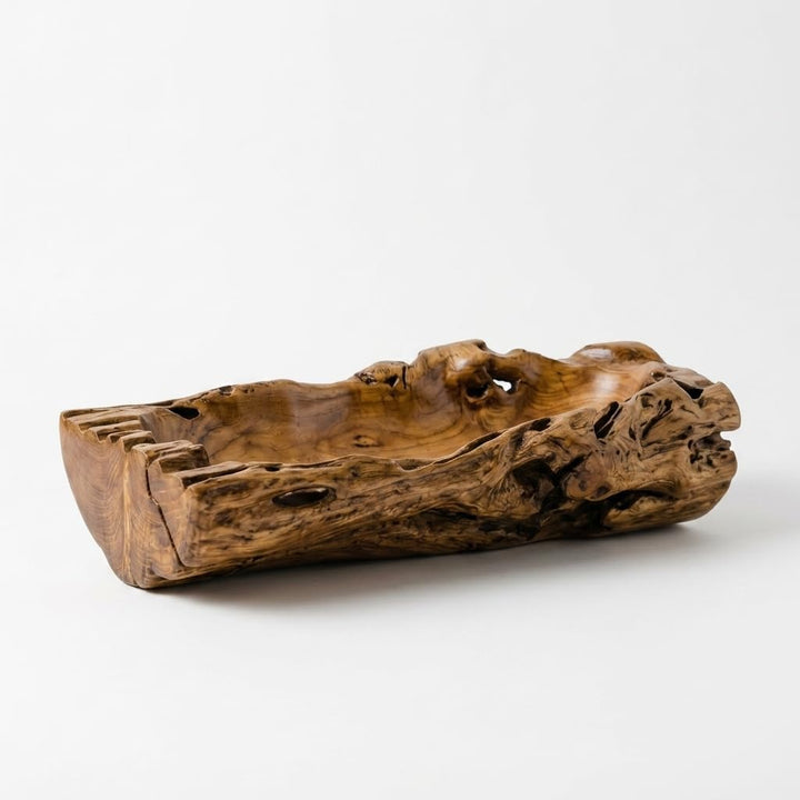 Kinaree Deko Schale Wurzelholz - Schale Teak Massivholz - 55-65cm Obst Schale