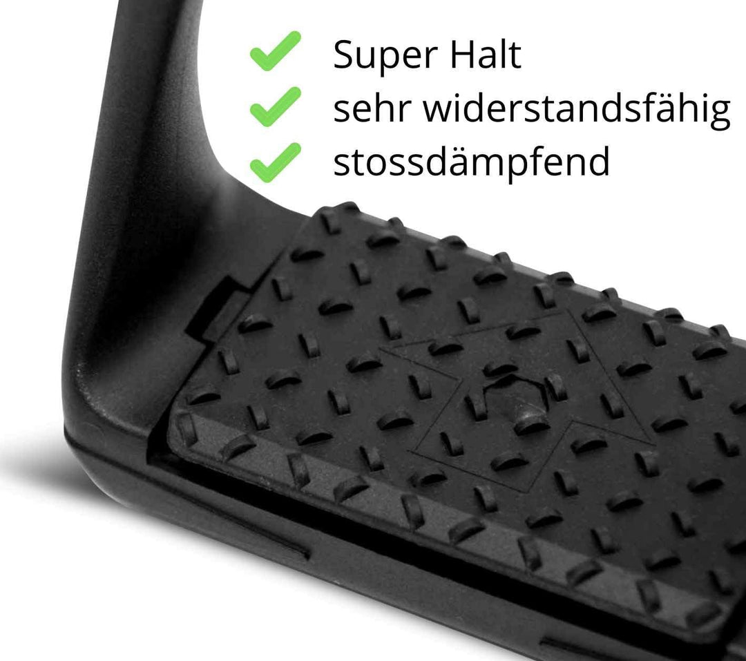 Compositi AMKA Soft Reflex Kunststoff Steigbügel schwarz breit rutschsicher mit Flexibler Tritffläch
