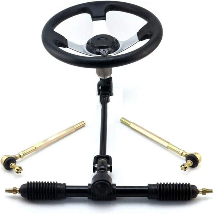 Go-Kart 300mm Lenkrad Lenkwelle Spurstangen Set Bootslenkrad Steuerrad Rack Kit Mit Zahnstange Ritze