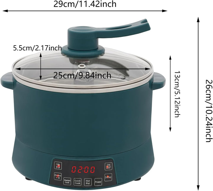 4L Zuckerarmer Reiskocher 1500W Einstellbare Leistung Multikocher mit Reservierungsfunktion Schongar