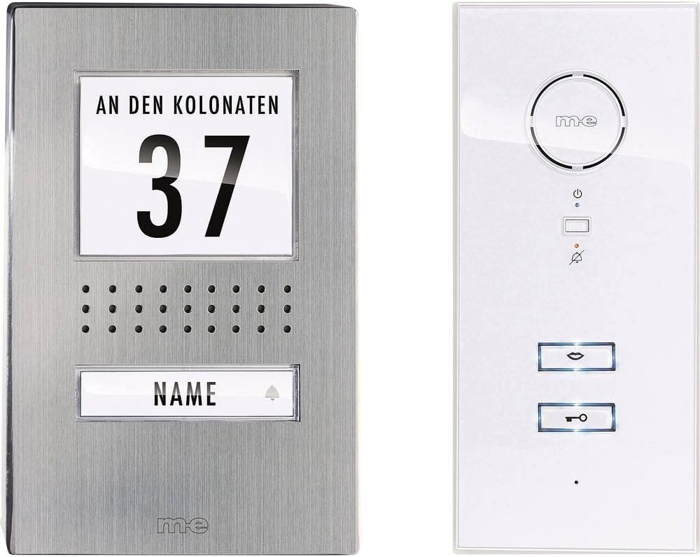 m-e modern-Electronics ADV 111 WW 41137 Tuersprechanlage Kabelgebunden Komplett-Set 1 Familienhaus E