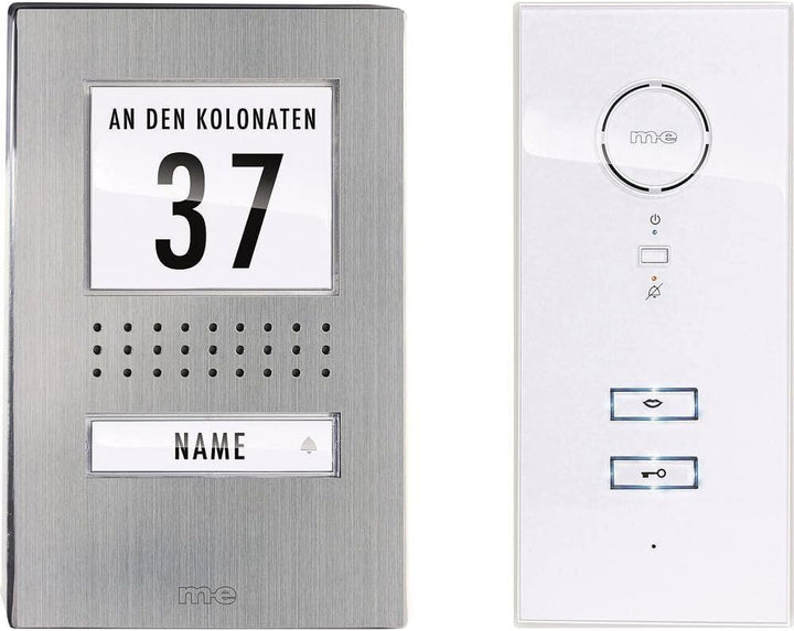 m-e modern-Electronics ADV 111 WW 41137 Tuersprechanlage Kabelgebunden Komplett-Set 1 Familienhaus E