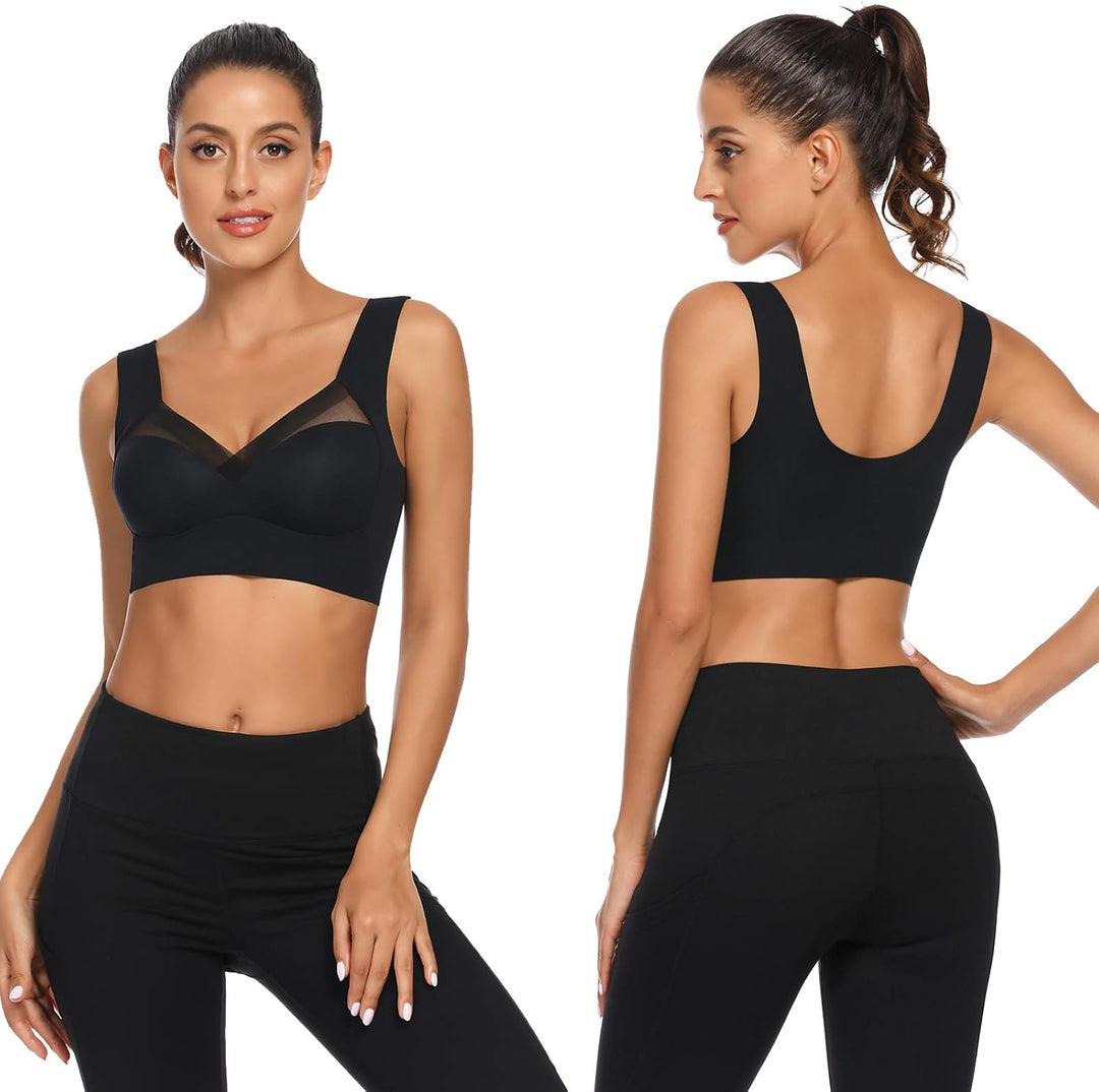 WOWENY BH Damen Ohne Bügel Schlaf Bustier Tops Spitze Bralette Bügelloser Klassischer T Shirt BH Sch