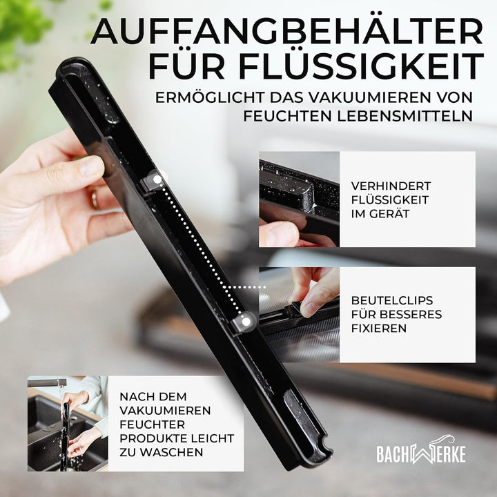 BACHWERKE° Vakuumiergerät + Ersatzcutter,32cm Schweissnaht,Vakuumierer,Vakuummaschine, Einschweissge