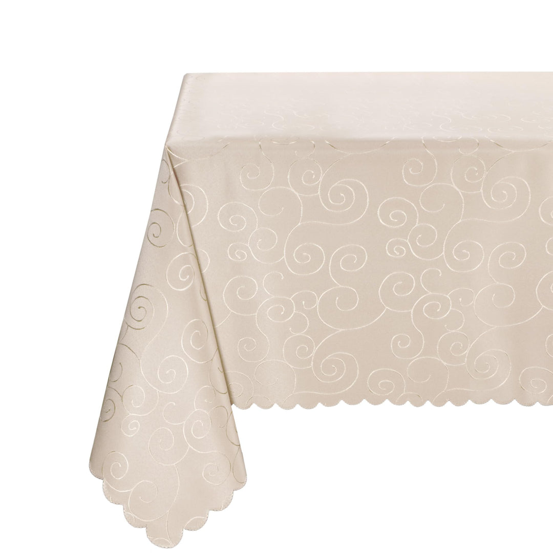 BEAUTEX Tischdecke Damast Ornamente - Bügelfreies Tischtuch - Fleckabweisende, Pflegeleichte Tischwä