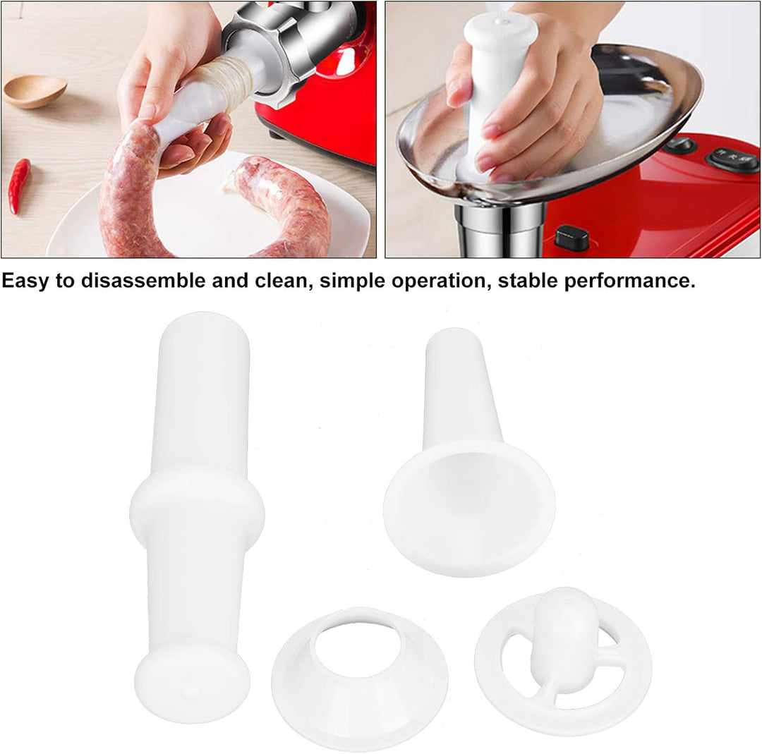 Fleischwolf-Tamper-Kits,Lebensmittelschieber + Wurstfülldüse + Kubbe-Aufsatz-Schieber-Metzger-Set Fl