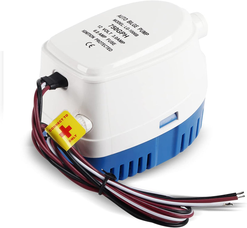 Cocoarm Automatische Wasser Bilge Pumpe 12V 750GPH Bilgenpumpe Lenzpumpe Tauchpumpe für Boote Yacht