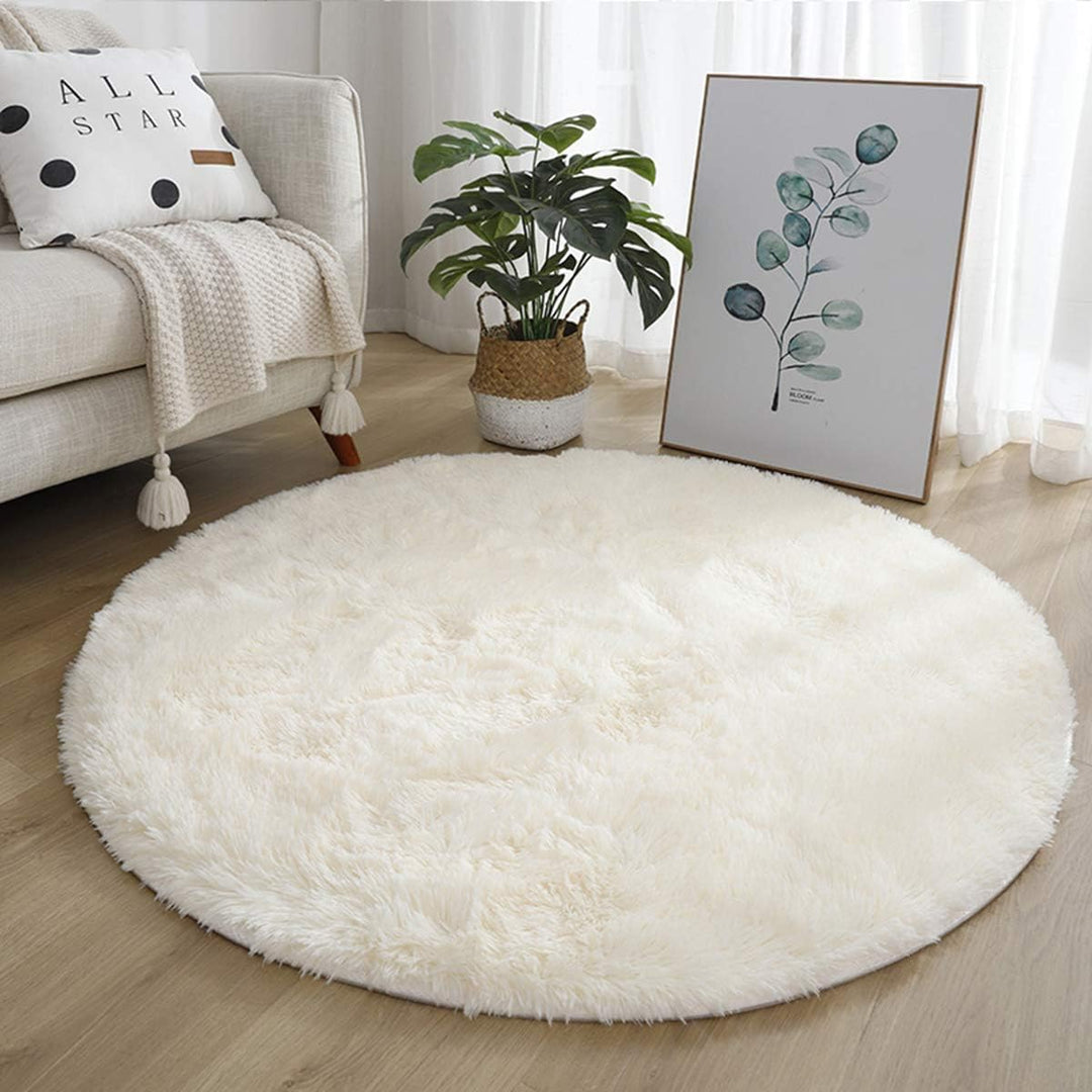Tinyboy-hbq Runder Teppiche Hochflor Teppich wohnzimmerteppich Langflor Teppiche für Wohnzimmer flau