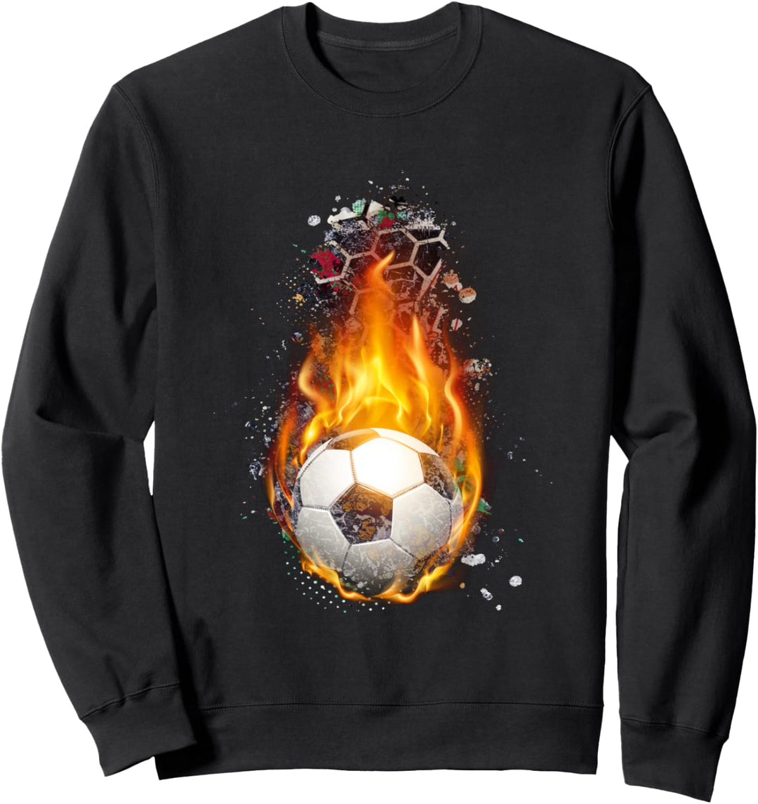 Fussball mit Flamme, brennend Sweatshirt