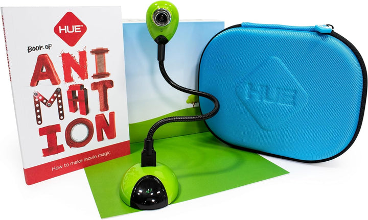 HUE Animation Studio: Komplett-Set Stop Motion Animation für Windows/macOS (Kamera in Grün mit Trage