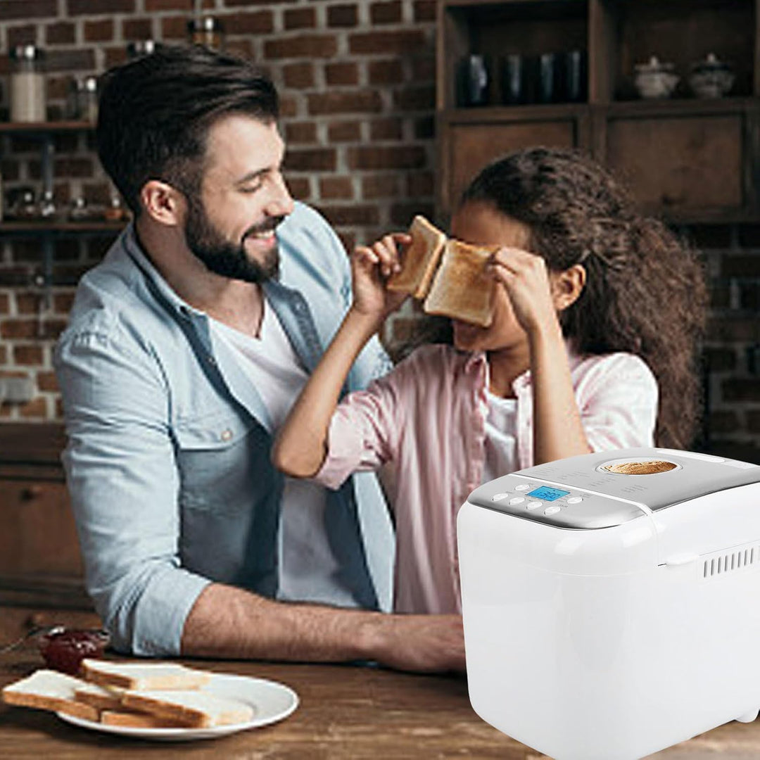 Elektrische Brotbackmaschine, 600 W LCD-Display, Automatischer Brotbackautomat, Programmierbare Brot