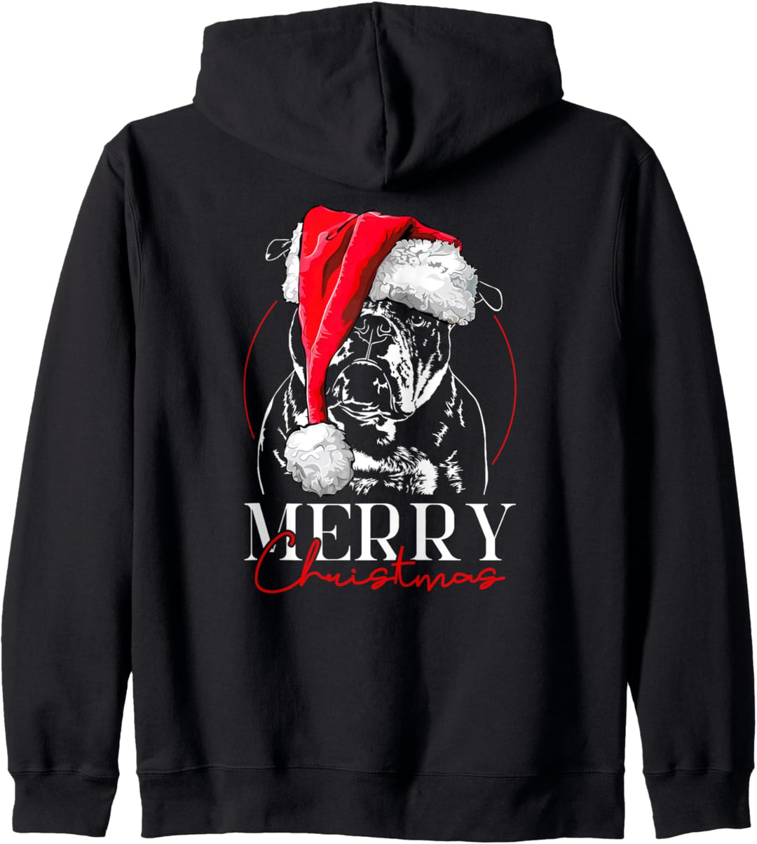 Santa Old English Bulldog Merry Christmas Weihnachten Hunde Kapuzenjacke