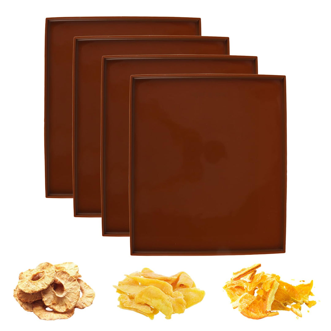 Silikon Dehydrator Mit Rand Mit Rand, 4 Wiederverwendbare Antihaft-Obst-Dörrmatten, Lebensmittel Obs