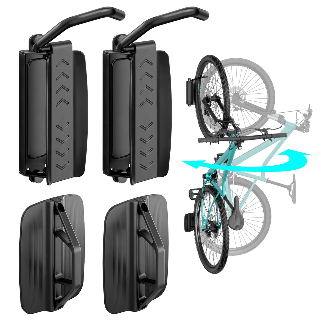 2er-Packung Fahrradhaken für die Garage, robuste, schwenkbare Wandhalterung für Fahrräder, Tragkraft