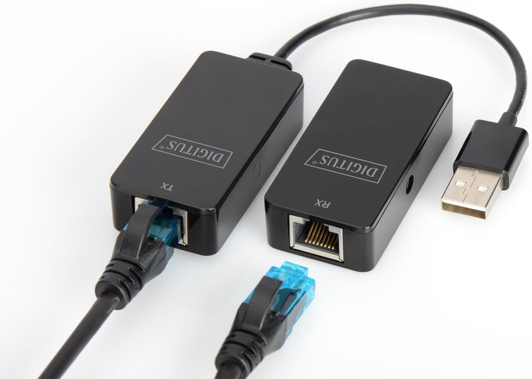 DIGITUS USB-Extender - Reichweite 50 m - USB 2.0 - UTP, STP & S-FTP Netzwerk-Kabel ab Cat-5 - Plug &