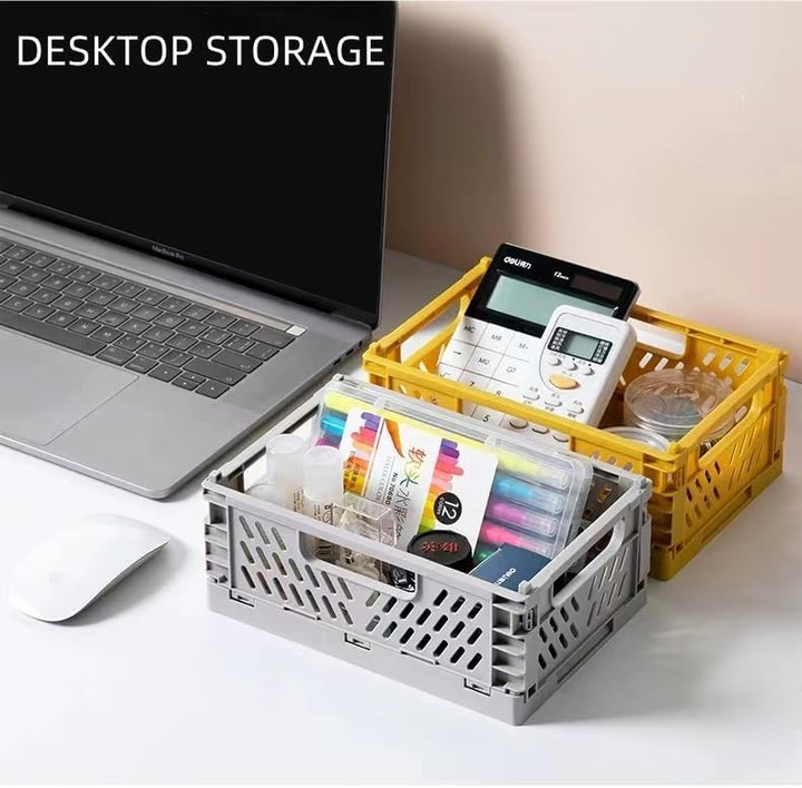 6 Stück Blau Klappbox 30×20×12cm,Klappkiste Körbe Aufbewahrung Zusammenklappbarer Tragbar Aufbewahru