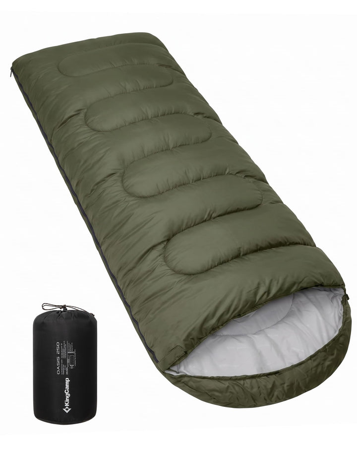 KingCamp Schlafsack für Erwachsene, kaltes Wetter & warm, XL, grosse und hohe Flanell-Schlafsäcke mi