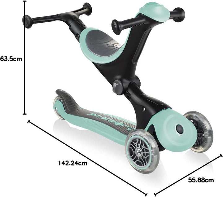 Globber Unisex Jugend Go•up Deluxe – Skalierbarer Tretroller mit 3 Rädern und Sitz für Kinder Von 15
