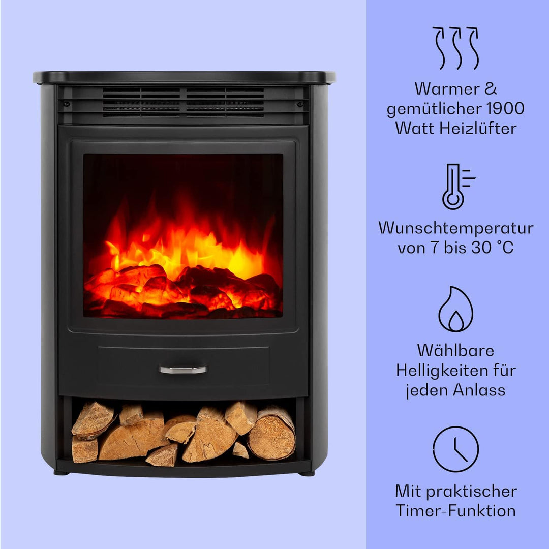 Klarstein Elektrokamin, Elektro Heizungen für Wohnzimmer & Innenräume, Elektrischer Kamin mit LED Fl